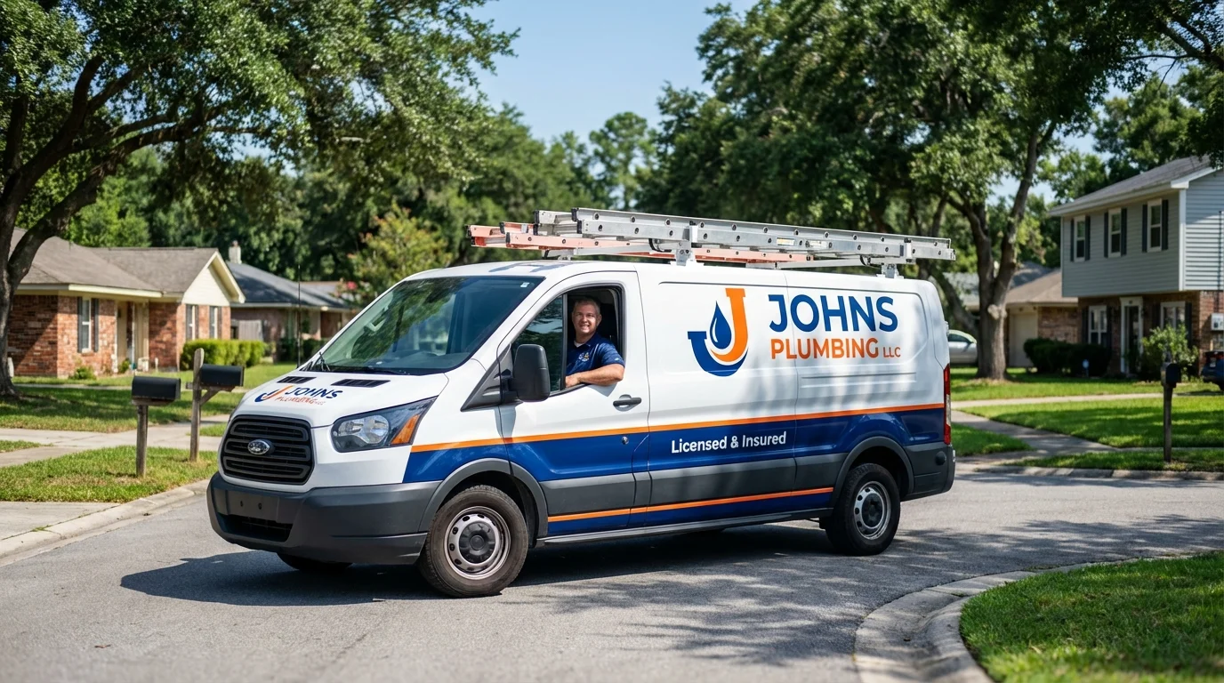Johns Plumbing LLC service van in Honea Path, SC